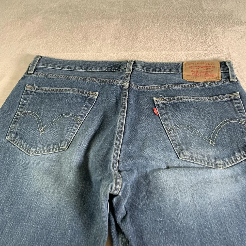 Vintage Levis 529 Jeans Men 38x34 (Tag 36x34) Blue Low Rise Straight Medium Wash